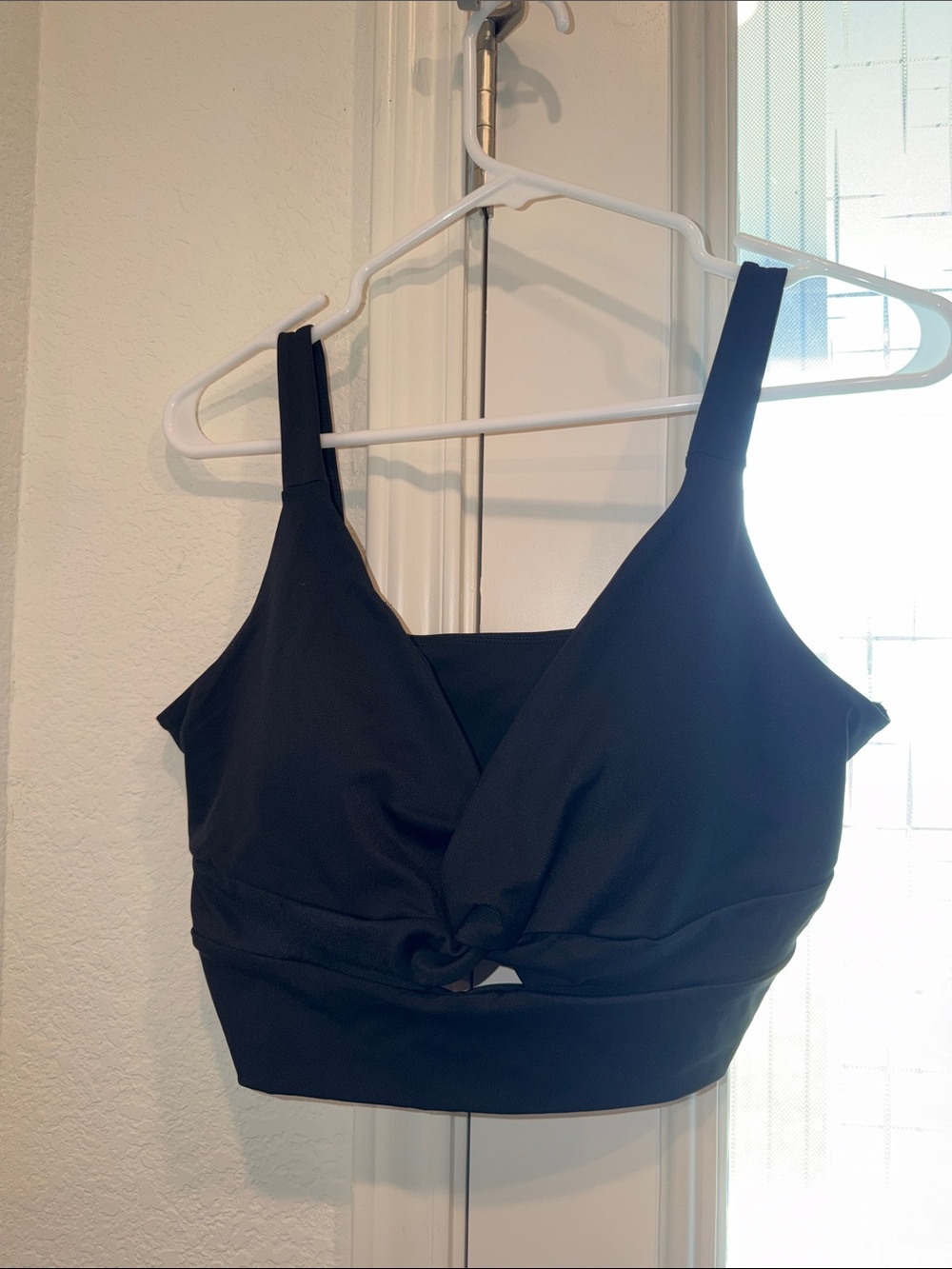 Halara Black Twist-Front Bralette Top